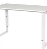 Domino Plus bureau, hoogte instelbaar (62-85cm) met 120x60cm 'zwevend' 20mm blad en O-poot frame
