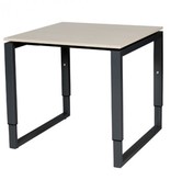 Schaffenburg Domino Plus bureau, hoogte instelbaar (62-85cm) met 80x80cm 'zwevend' 20mm blad en O-poot frame