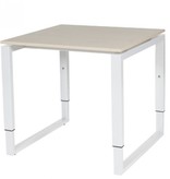 Schaffenburg Domino Plus bureau, hoogte instelbaar (62-85cm) met 80x80cm 'zwevend' 20mm blad en O-poot frame