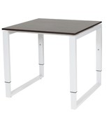 Domino Plus bureau, hoogte instelbaar (62-85cm) met 80x80cm 'zwevend' 20mm blad en O-poot frame