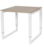 Domino Plus bureau, hoogte instelbaar (62-85cm) met 80x80cm 'zwevend' 20mm blad en O-poot frame