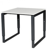 Schaffenburg Domino Plus bureau, hoogte instelbaar (62-85cm) met 80x80cm 'zwevend' 20mm blad en O-poot frame