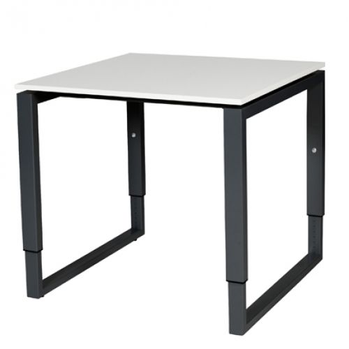 Schaffenburg Domino Plus bureau, hoogte instelbaar (62-85cm) met 80x80cm 'zwevend' 20mm blad en O-poot frame