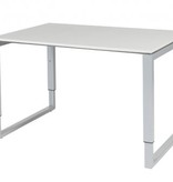 Domino Plus bureau, hoogte instelbaar (62-85cm) met 120x80cm 'zwevend' 20mm blad en O-poot frame