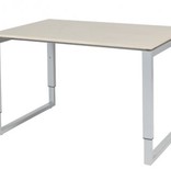 Domino Plus bureau, hoogte instelbaar (62-85cm) met 120x80cm 'zwevend' 20mm blad en O-poot frame