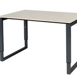 Domino Plus bureau, hoogte instelbaar (62-85cm) met 120x80cm 'zwevend' 20mm blad en O-poot frame