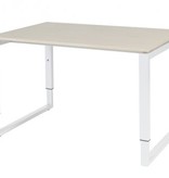 Domino Plus bureau, hoogte instelbaar (62-85cm) met 120x80cm 'zwevend' 20mm blad en O-poot frame