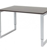 Domino Plus bureau, hoogte instelbaar (62-85cm) met 120x80cm 'zwevend' 20mm blad en O-poot frame