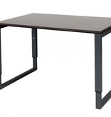 Domino Plus bureau, hoogte instelbaar (62-85cm) met 120x80cm 'zwevend' 20mm blad en O-poot frame