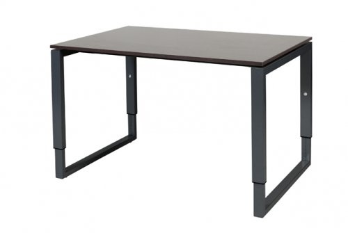 Domino Plus bureau, hoogte instelbaar (62-85cm) met 120x80cm 'zwevend' 20mm blad en O-poot frame
