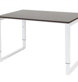 Domino Plus bureau, hoogte instelbaar (62-85cm) met 120x80cm 'zwevend' 20mm blad en O-poot frame