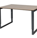 Domino Plus bureau, hoogte instelbaar (62-85cm) met 120x80cm 'zwevend' 20mm blad en O-poot frame