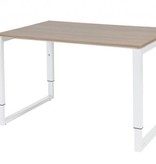 Domino Plus bureau, hoogte instelbaar (62-85cm) met 120x80cm 'zwevend' 20mm blad en O-poot frame
