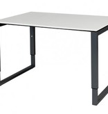 Domino Plus bureau, hoogte instelbaar (62-85cm) met 120x80cm 'zwevend' 20mm blad en O-poot frame