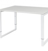 Domino Plus bureau, hoogte instelbaar (62-85cm) met 120x80cm 'zwevend' 20mm blad en O-poot frame