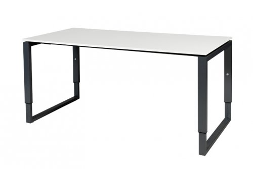 Domino Plus bureau, hoogte instelbaar (62-85cm) met 160x80cm 'zwevend' 20mm blad en O-poot frame