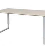 Domino Plus bureau, hoogte instelbaar (62-85cm) met 160x80cm 'zwevend' 20mm blad en O-poot frame