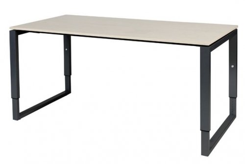 Domino Plus bureau, hoogte instelbaar (62-85cm) met 160x80cm 'zwevend' 20mm blad en O-poot frame