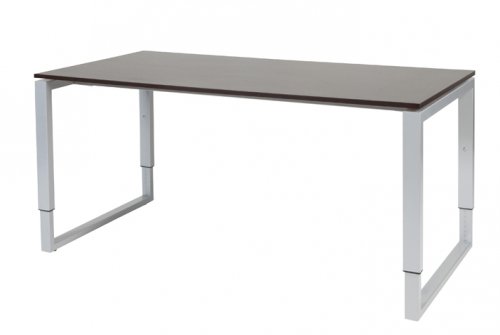 Domino Plus bureau, hoogte instelbaar (62-85cm) met 160x80cm 'zwevend' 20mm blad en O-poot frame