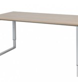 Domino Plus bureau, hoogte instelbaar (62-85cm) met 160x80cm 'zwevend' 20mm blad en O-poot frame