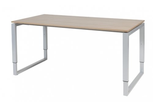 Domino Plus bureau, hoogte instelbaar (62-85cm) met 160x80cm 'zwevend' 20mm blad en O-poot frame