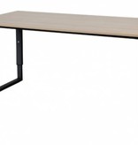 Domino Plus bureau, hoogte instelbaar (62-85cm) met 160x80cm 'zwevend' 20mm blad en O-poot frame