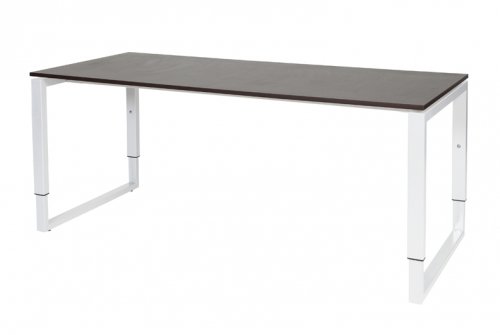 Domino Plus bureau, hoogte instelbaar (62-85cm) met 180x80cm 'zwevend' 20mm blad en O-poot frame