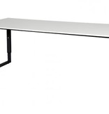 Domino Plus bureau, hoogte instelbaar (62-85cm) met 200x80cm 'zwevend' 20mm blad en O-poot frame