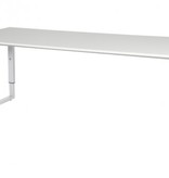 Domino Plus bureau, hoogte instelbaar (62-85cm) met 200x80cm 'zwevend' 20mm blad en O-poot frame