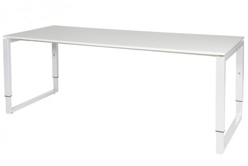 Schaffenburg Domino Plus bureau, hoogte instelbaar (62-85cm) met 200x80cm 'zwevend' 20mm blad en O-poot frame