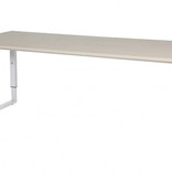 Domino Plus bureau, hoogte instelbaar (62-85cm) met 200x80cm 'zwevend' 20mm blad en O-poot frame