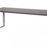 Domino Plus bureau, hoogte instelbaar (62-85cm) met 200x80cm 'zwevend' 20mm blad en O-poot frame