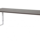 Domino Plus bureau, hoogte instelbaar (62-85cm) met 200x80cm 'zwevend' 20mm blad en O-poot frame