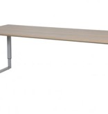 Domino Plus bureau, hoogte instelbaar (62-85cm) met 200x80cm 'zwevend' 20mm blad en O-poot frame