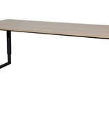 Domino Plus bureau, hoogte instelbaar (62-85cm) met 200x80cm 'zwevend' 20mm blad en O-poot frame