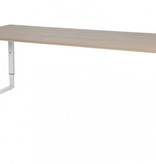 Domino Plus bureau, hoogte instelbaar (62-85cm) met 200x80cm 'zwevend' 20mm blad en O-poot frame