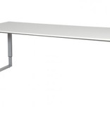 Domino Plus bureau, hoogte instelbaar (62-85cm) met 200x80cm 'zwevend' 20mm blad en O-poot frame