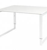 Domino Plus bureau, hoogte instelbaar (62-85cm) met 120x90cm 'zwevend' 20mm blad en O-poot frame