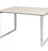 Domino Plus bureau, hoogte instelbaar (62-85cm) met 120x90cm 'zwevend' 20mm blad en O-poot frame