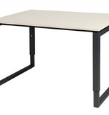 Domino Plus bureau, hoogte instelbaar (62-85cm) met 120x90cm 'zwevend' 20mm blad en O-poot frame