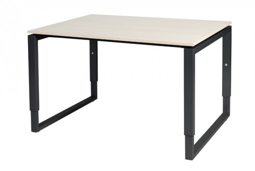 Domino Plus bureau, hoogte instelbaar (62-85cm) met 120x90cm 'zwevend' 20mm blad en O-poot frame