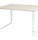 Domino Plus bureau, hoogte instelbaar (62-85cm) met 120x90cm 'zwevend' 20mm blad en O-poot frame