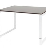 Domino Plus bureau, hoogte instelbaar (62-85cm) met 120x90cm 'zwevend' 20mm blad en O-poot frame