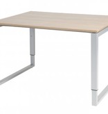 Domino Plus bureau, hoogte instelbaar (62-85cm) met 120x90cm 'zwevend' 20mm blad en O-poot frame