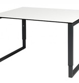 Domino Plus bureau, hoogte instelbaar (62-85cm) met 120x90cm 'zwevend' 20mm blad en O-poot frame