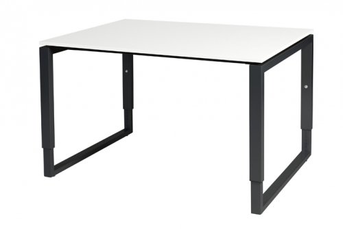 Domino Plus bureau, hoogte instelbaar (62-85cm) met 120x90cm 'zwevend' 20mm blad en O-poot frame