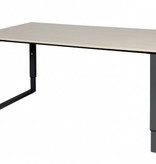 Domino Plus bureau, hoogte instelbaar (62-85cm) met 160x90cm 'zwevend' 20mm blad en O-poot frame