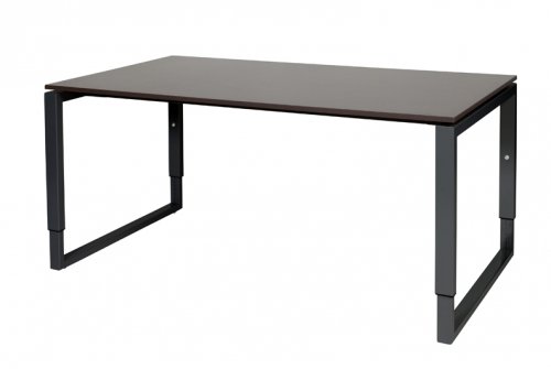 Domino Plus bureau, hoogte instelbaar (62-85cm) met 160x90cm 'zwevend' 20mm blad en O-poot frame