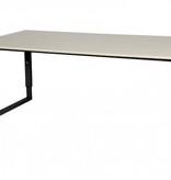 Domino Plus bureau, hoogte instelbaar (62-85cm) met 180x90cm 'zwevend' 20mm blad en O-poot frame