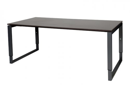 Domino Plus bureau, hoogte instelbaar (62-85cm) met 180x90cm 'zwevend' 20mm blad en O-poot frame